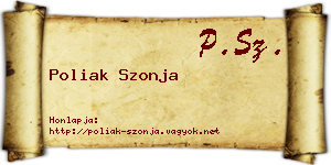 Poliak Szonja névjegykártya